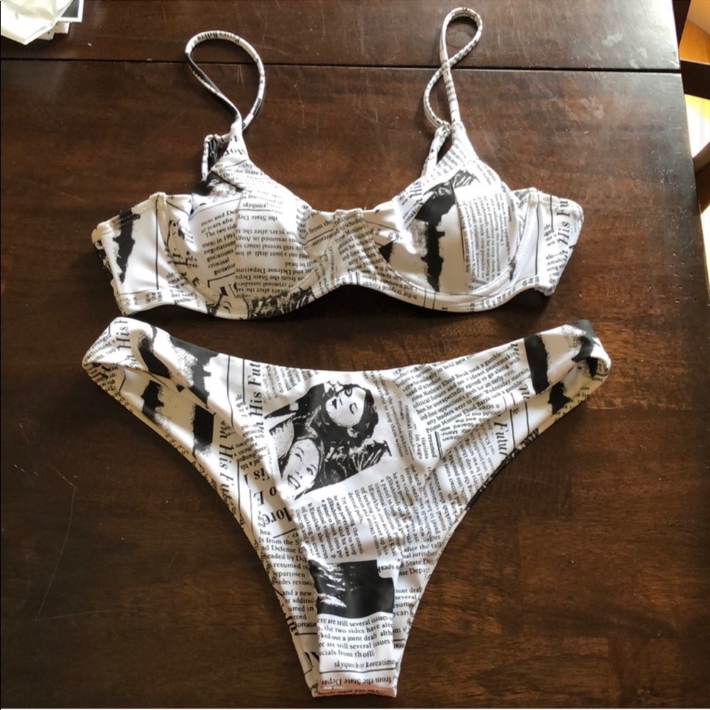 *re-list!* Zaful newspaper print bikini